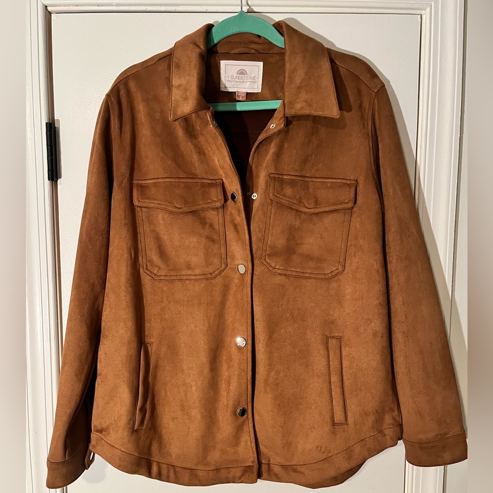Camel/brown shacket, size large